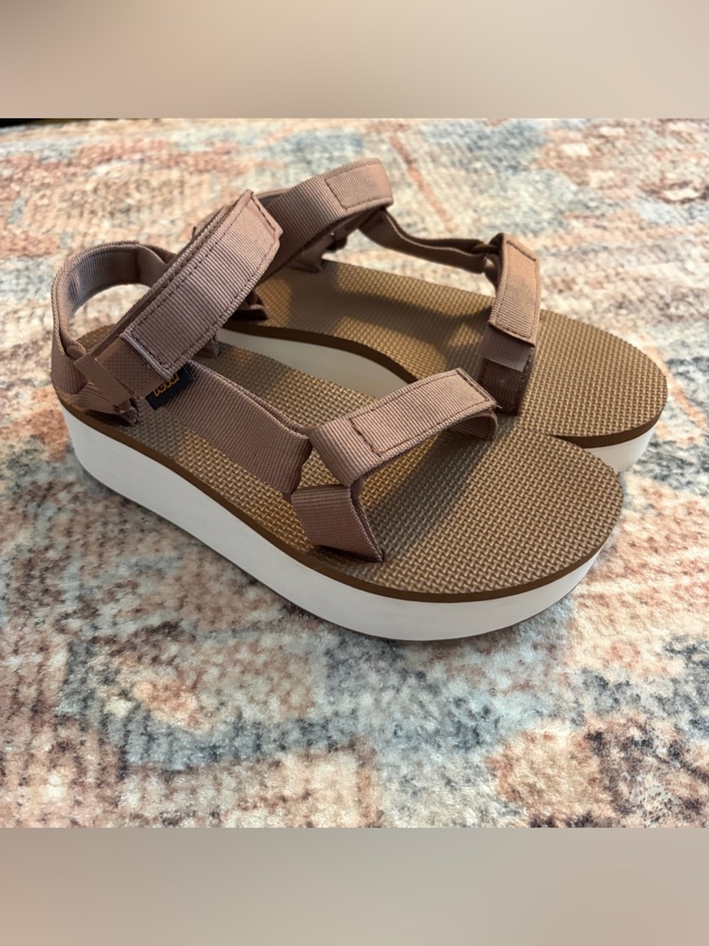 Teva Platform Brown White Women size 7